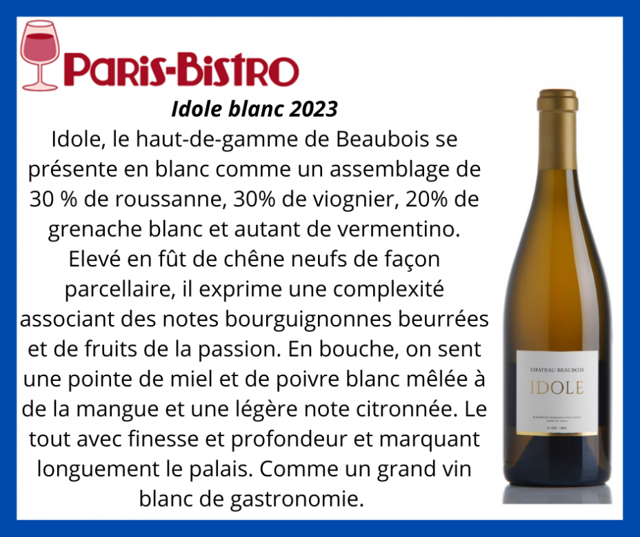 PARIS BISTRO 2025 Idole blanc